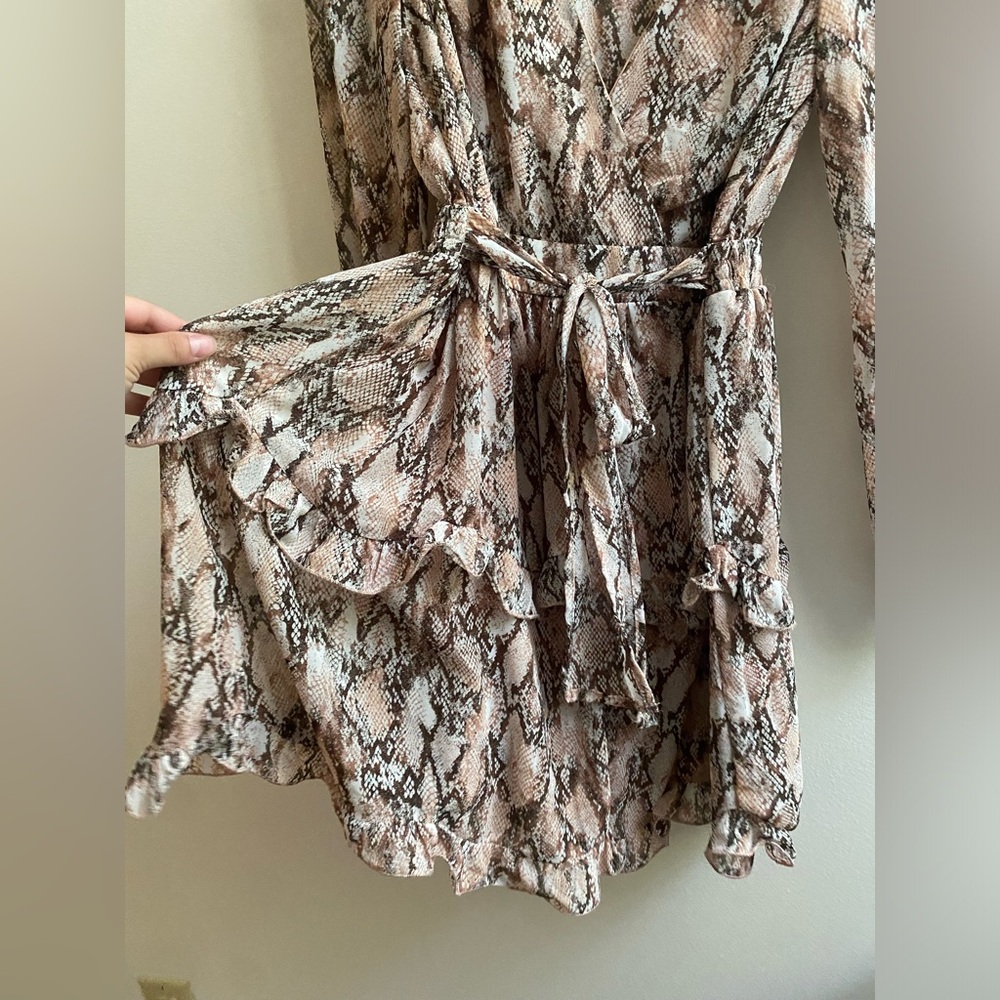 Hyfve Brown Python Ruffle Dress - image 2
